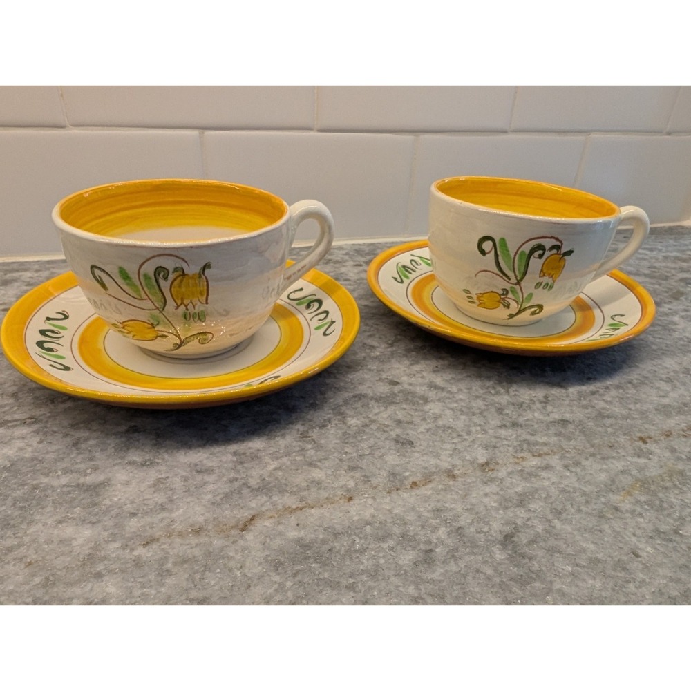 Vintage Stangl Pottery Tulip 2 Set‎ Cups/Saucers